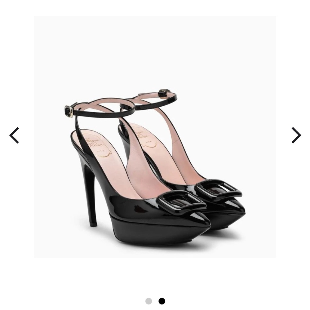 Roger Vivier Black Patent Ankle Strap Heels